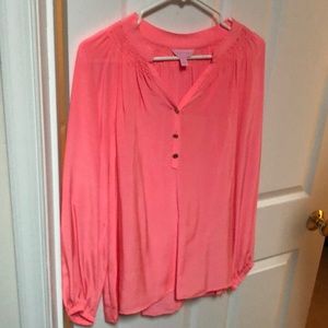 Lilly Pulitzer Elsa Silk Top! Neon coral